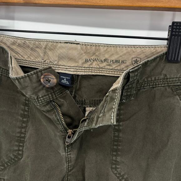 Banana Republic Cargo Pants Womens 4 Straight Leg Stretch Utility Khaki Green - Picture 3 of 6